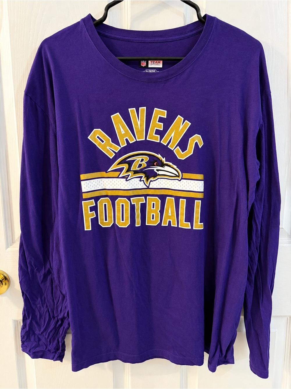 Baltimore Ravens NFL Team Apparel Purple Long Sleeve Shirt Men’s XL